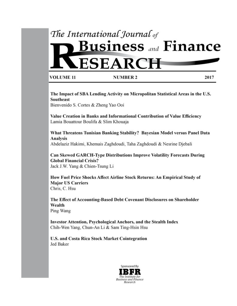 journal of accounting business and finance research ranking