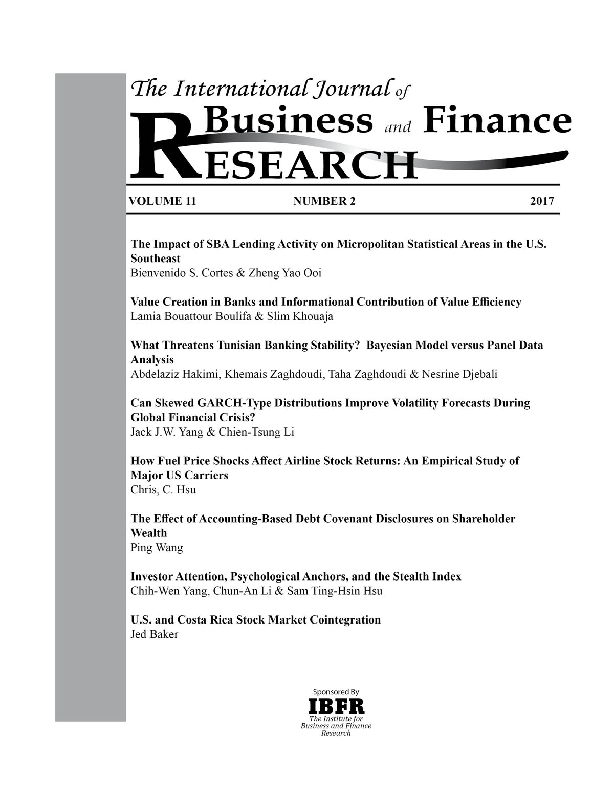 international review of business research papers impact factor